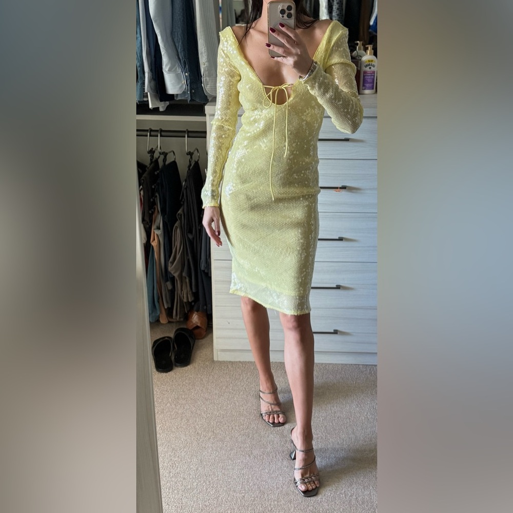 Sequin Bardot dress